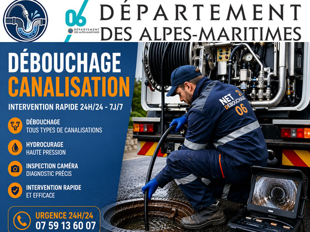 Débouchage de canalisation dans les Alpes-Maritimes 06